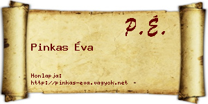 Pinkas Éva névjegykártya